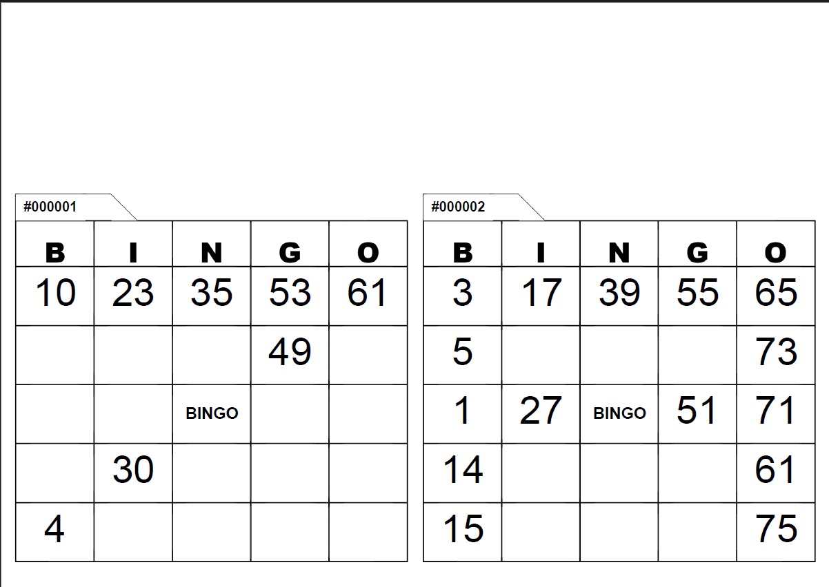 Tabla de bingo gratis formato Tablón número y letra para imprimir - NexusFS