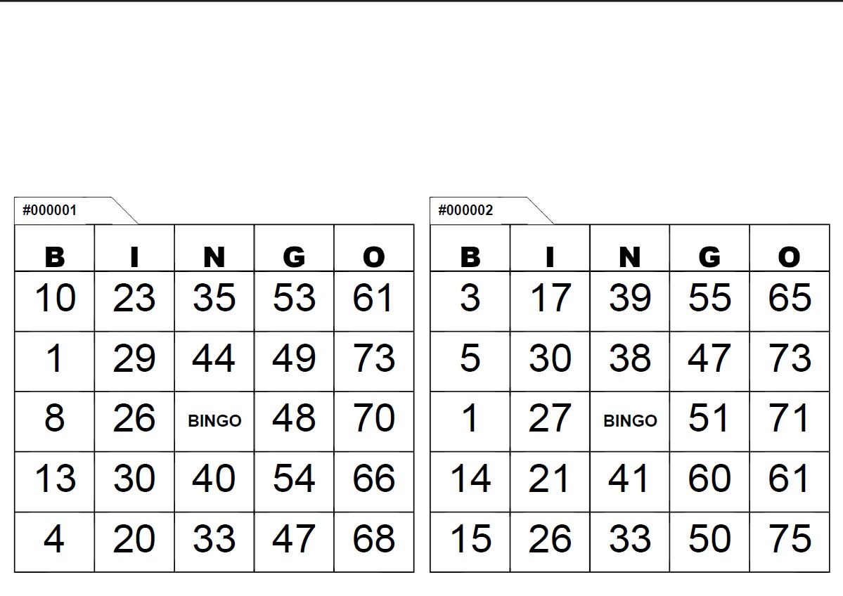 Tabla de bingo gratis formato Tablón clásico para imprimir - NexusFS